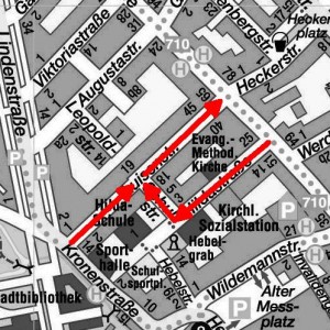 Einbahnstraßenlösung Hildastraße