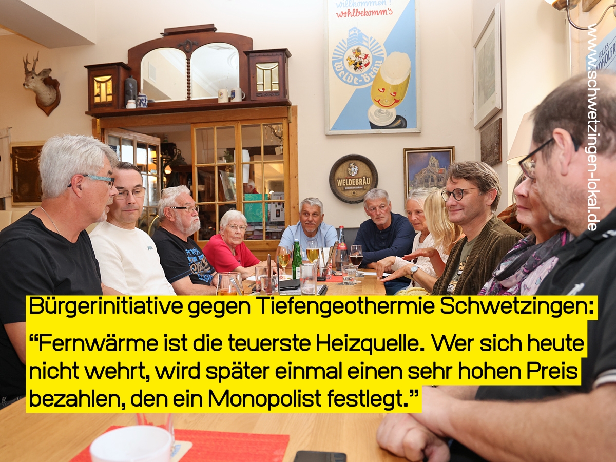 Die "Bürgerinitiative gegen Tiefengeothermie Schwetzingen warnt vor explodierenden Kosten für Fernwärme. Petition gegen das Geothermiebeschleunigungsgesetz angekündigt.