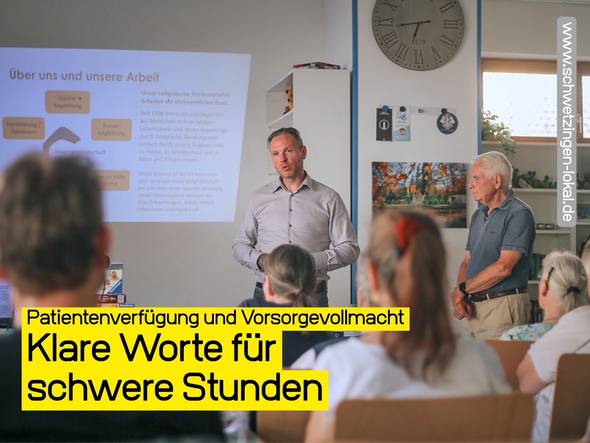 Informationsabend der Hospizgemeinschaft Schwetzingen zu Patientenverfügung und Vorsorgevollmacht in der Warme Stubb